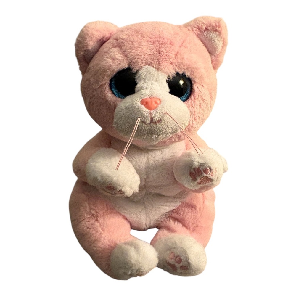 Ty Beanie Boos Lilibelle Pink Cat Plush Stuffed Animal Glitter Eyes 6 inch